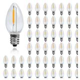 MYEMITTING LED Night Light Bulb C7 E12 LED Bulbs Candelabra Light Bulbs, 0.6 Watt Equivalent 7W Incandescent Bulb, Warm White 2200K, Window Candles & Chandeliers Replacement Bulb, Plastic 50 Pack