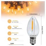 MYEMITTING LED Night Light Bulb C7 E12 LED Bulbs Candelabra Light Bulbs, 0.6 Watt Equivalent 7W Incandescent Bulb, Warm White 2200K, Window Candles & Chandeliers Replacement Bulb, Plastic 50 Pack