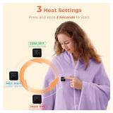 JOLLYVOGUE USB Heated Blanket Throw, Wearable & Portable Heating Electric Blanket for Adults, 3 Levels & 8 Heating Zone Shawl for Indoor & Outdoor, Purple (Battery Not Included)