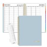 SUNEE 2026 Appointment Book 15-Minute Time Block - Daily, Weekly & Monthly Spiral Planner with Note Section - Thick Paper, Lay-Flat Bound - 8.5 x 11 for Office, School, Men & Women, Gray Blue