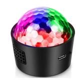 Wiwreenm Mini Disco Ball Light,Rechargeable Party Lights,Sound Activated Strobe DJ Light,Portable Battery Operated,Night Lights Projector for Kids,Halloween,Disco Decoration for Car/Parties