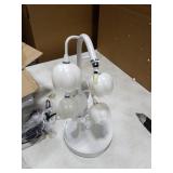 Flower Lamp for Home,Bedside Vintage Table Lamps,5 Lily of The Valley Reading Lights,3 Colors Modes Kawaii Bedside Lamp Decor,with G4 Bulb Nightstand Light for Living Room Office Bedroom (White)1 FLOW