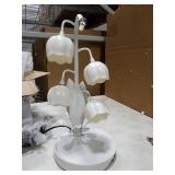 Flower Lamp for Home,Bedside Vintage Table Lamps,5 Lily of The Valley Reading Lights,3 Colors Modes Kawaii Bedside Lamp Decor,with G4 Bulb Nightstand Light for Living Room Office Bedroom (White)1 FLOW