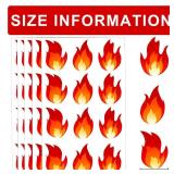 Fire Vinyl Stickers 1 inch Red Flame Stickers HOT Imprint Flame Labels or Teenager Adult Scrapbooking Art Craft Supplies 240pcs AT LEAST 8 MISSING STICKERS
