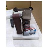 Mini Belt Sander, Electric Small Sander Knife Making Supplies, 7 Adjustable Speed Electric Knife Sharpener, Power Belt Grinder for Woodworking, Metal Working DIY (Flat Belt Sander)