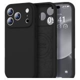 Vooii Magnetic for iPhone 17 Pro Max Case, Compatible with Magsafe (Premium Liquid Silicone) (Integrated Camera Control Button) Full Body Protective Anti-Scratch Microfiber Lining 6.9 inch, Black