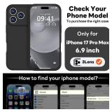 Vooii Magnetic for iPhone 17 Pro Max Case, Compatible with Magsafe (Premium Liquid Silicone) (Integrated Camera Control Button) Full Body Protective Anti-Scratch Microfiber Lining 6.9 inch, Black