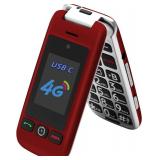 artfone G6 Pro Red - 4G LTE Flip Phone Unlocked Cell Phone for Seniors 2.4 Dual-LCD SOS Button Loud Speaker Camera Charging Dock Talking Clock Speed Dial Hands-free Dumb Phone Caller-ID Large Fonts