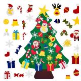 Fayoo DIY Felt Christmas Tree for Toddlers, Montessori Xmas Gift for Kids Wall Hanging Decorations Educational Art with Ornaments