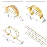 3 Pieces Gold Hair Accessory Set: Feather X-Shaped Bun Clip, Stick and Round Top