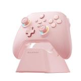 Machenike G3V2 Bluetooth Controller for Pc/Switch/Ios/Android, Hall Effect Joysticks, RGB Lighting Gaming Controller,2 Programmable Buttons,1000mah Battery With Charging Station, Pink