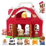 SpringFlower Toddler Toys for 1 2 3 Years Old Boys and Girls, Big Barn Toy with Farm Animal,Educational Montessori Toys, Farm Pretend Playset Toy, Christmas Birthday Gift for Toddler Baby Boys Girls