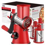 Cheese Grater Rotary, Rotary Grater for Kitchen, Kitchen Grater Vegetable Slicer with 3 Drum Blades, Fast Cutting Cheese Shredder for Vegetables and Nuts