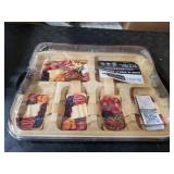 Farberware Build-A-Board Bamboo Cutting Board with Single Storage Compartment, Clear Locking Lid, Black Handles, Perfect for Charcuterie & Snacks. CRACKED LID