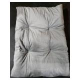 Jiupety Cute Small Dog Cave Bed with Door Curtain Design, Dog House with Reversible Washable Cushion, L Size Portable Puppy House, Cartoon Style Hut Up to 22lbs, Non-Slip Bottom, Grey