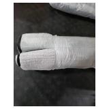 Jiupety Cute Small Dog Cave Bed with Door Curtain Design, Dog House with Reversible Washable Cushion, L Size Portable Puppy House, Cartoon Style Hut Up to 22lbs, Non-Slip Bottom, Grey