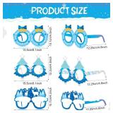 Harrycle 36 Pcs Winter Party Favors Snowflake Paper Eyeglasses Winter Wonderland Party Decorations Photo Booth Props for Christmas Holiday Baby Shower Birthday Supplies