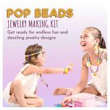 Orian Pop Beads Jewelry Kit for Girls 550+ Colorful Snap Beads to Create Bracelets, Necklaces & Rings, Fun DIY Set with Unicorn Gift Bag, Ages 3+ LID DAMAGE