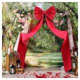 Wavwavw Giant Bow Decor Oversized Big Bows Decoration for Room Wall Backdrop 75x18 Inch Ribbon Tie for Wedding Valentines Day Birthday Party Baby Shower Supplies(Wine Red,Satin)