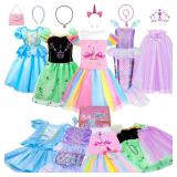 Meland Princess Dress Up for Girls - Dress Up Clothes for Little Girls with Cape, Princess Toys for Girls Age 3,4,5,6 Year Old, Christmas Birthday Gift for Toddler Girls Halloween Role Play