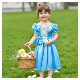 Meland Princess Dress Up for Girls - Dress Up Clothes for Little Girls with Cape, Princess Toys for Girls Age 3,4,5,6 Year Old, Christmas Birthday Gift for Toddler Girls Halloween Role Play