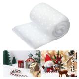 Skylety Glittered Christmas Snow Blanket for Village Sparkly Artificial Faux Snow Blanket Indoor for Wonderland Decorations Xmas Home Backdrop Party Supplies(1 Set,2.6 x 7.9 feet)