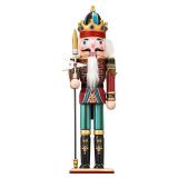 Karenhi 12 Inch Christmas Wooden Nutcracker 12 Inch Traditional Nutcracker Festive Decor for Xmas Party Shelves and Tables