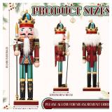 Karenhi 12 Inch Christmas Wooden Nutcracker 12 Inch Traditional Nutcracker Festive Decor for Xmas Party Shelves and Tables