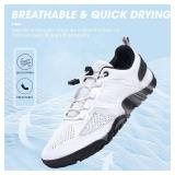 Alibress Water Shoes for Women Men Quick Dry Non Slip Hiking Water Barefoot Shoes Outdoor Black White Size Men 10