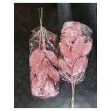 GREENTIME 12 Pack Artificial White Glitter Leaves 13 Fake Christmas Picks Decorative Glitter Sticks for Vase Christmas Tree DIY Wreath Crafts Fireplace Decor