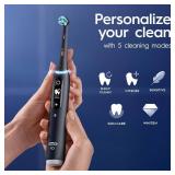 Oral-B iO Deep Clean + Protect Rechargeable Electric Toothbrush, Black, iO Series 7, 2 Replacement Brush Heads, Charging Travel Case