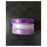 QIANF Purple Double Face Satin Ribbon 3/8 Inch x 45 Yards Lavender Fabric Ribbon for Gift Wrapping, Flower Bouquets, Hair Bows Making, Wedding Decoration, Invitation Cards, Christmas (3 Rolls *15Yd)