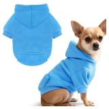 Idepet Pet Dog Hoodies Dog Clothes for Small Dogs Vest Chihuahua Clothes Warm Coat Jacket Autumn Puppy Outfits Cats Dogs Clothing(M,Dark Blue)