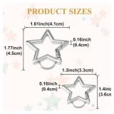 Isslly 2 PCS Star Snap Clip, Zinc Alloy Heavy Duty Star Shaped Keychain Clip with 2 Sizes for Bags, Backpack, Keys - Silver