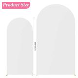 Putros Wedding Arch Cover 7.2FT, 6FT White Spandex Fitted Round Top Chiara Backdrop Stand Covers 2 Set for Wedding Birthday Party Decoration