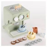 Pithfor Kids Wooden Coffee Maker Toy with Grinder, Pretend Play Kitchen Appliances & Accessories Toy Gift for Kids Toddlers Boys Girls. MISSING PIECES.