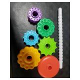 JUXUE Baby Spinning Stacking Toys for Toddlers 1-3, Rainbow Ring Stacker Montessori Toys for Babies 6-12 Months, 1 2 3 One Year Old Girl Boy Christmas Birthday Gifts, Autism Sensory Learning Toy