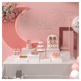 PecMuikee Buffet Risers, Food Risers for Buffet Table, Display Stand Shelf for Catering Dessert Collectibles Jewelry Figures Show, Acrylic Cube Display Nesting Risers with Hollow Bottoms 3PCS