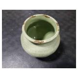 Quoowiit Ceramic Rustic Farmhouse Vase, Green Distressed Flower Vase for Home Decor, Boho Decorative Vases for Centerpiece Table Decorations, Vases for Living Room Kitchen Entryway Mantle Shelf Decor