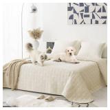 Tcksstex Waterproof and Anti-Slip Dog Bed Cover and Pet Blanket Sofa Pet Bed Mat car Incontinence Mattress Protectors Furniture Couch Cover for Most Cats Dogs, Pets 82x102-Ivory