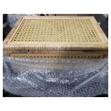 Boho Rattan Display Boxes with Rattan Lids, 3 Pcs Large Natural Handwoven Cane Basket, Home Decor Organizers Storage Bins, Natural Finish Display Boxes