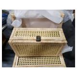 Boho Rattan Display Boxes with Rattan Lids, 3 Pcs Large Natural Handwoven Cane Basket, Home Decor Organizers Storage Bins, Natural Finish Display Boxes