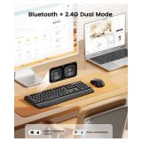 seenda Wireless Bluetooth Keyboard and Mouse Combo, COE200 Ergonomic Wireless Keyboard Mouse with Wrist Rest, Multi-Device Connection, Full-Size, Compatible for Computer/Laptop/Mac/MacBook, Black