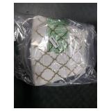 New Traditions White Velvet Christmas Tree Collar with Gold Glitter Quatrefoil Print 26 Diameter Fabric Stand Band for Artificial & Natural Trees Tree Skirt Alternative, Collapsible