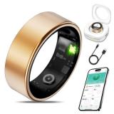 Smart Health Ring for Women Men Fitness Tracker with Heart Rate, Blood Oxygen, Blood Pressure, Sleep Monitoring, Step Counting, IP68 Waterproof for iOS and Android, No Subscription Fee, Rose Gold 6