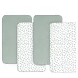 Baby Bassinet Sheets 4 Pack Fit for Jimglo 3 in 1, Airclub, Mika Micky Bedside Sleeper, LovliTod Baby, Newton, Ezebaby, Besrey and Bellababy Bassinet, Ultra Soft & Skin-Friendly, Green