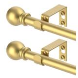 GXOACKJ Gold Curtain Rods for windows 48 to 84-93 inch, 5/8 inch Splicing Heavy Duty Metal Curtain Rod Set with Brackets