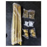 GXOACKJ Gold Curtain Rods for windows 48 to 84-93 inch, 5/8 inch Splicing Heavy Duty Metal Curtain Rod Set with Brackets