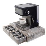 HTB K Cup Holder Compatible with K Cups, Coffee Pod Holder Holds Up 30 Cups, K Cup Organizer Storage Drawer Wood K Cup Drawer Vintage White