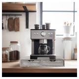 HTB K Cup Holder Compatible with K Cups, Coffee Pod Holder Holds Up 30 Cups, K Cup Organizer Storage Drawer Wood K Cup Drawer Vintage White